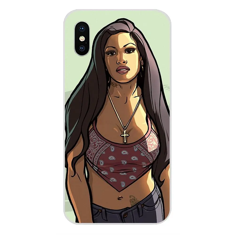 as picture Модный чехол для Apple iPhone 4 4s 5 5C 5S SE 6 6S 7 8 Plus X XS Max XR Gta Grand Theft Auto 5 V San Andreas - Цвет: as picture