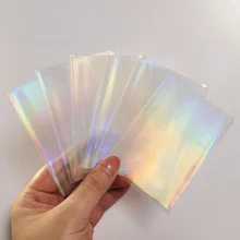 

100Pcs Tarot Foil YGO Rainbow on both sides Laser Clear Sleeves Korea Idol Photo Holographic Protector Trading Card Shield Cover