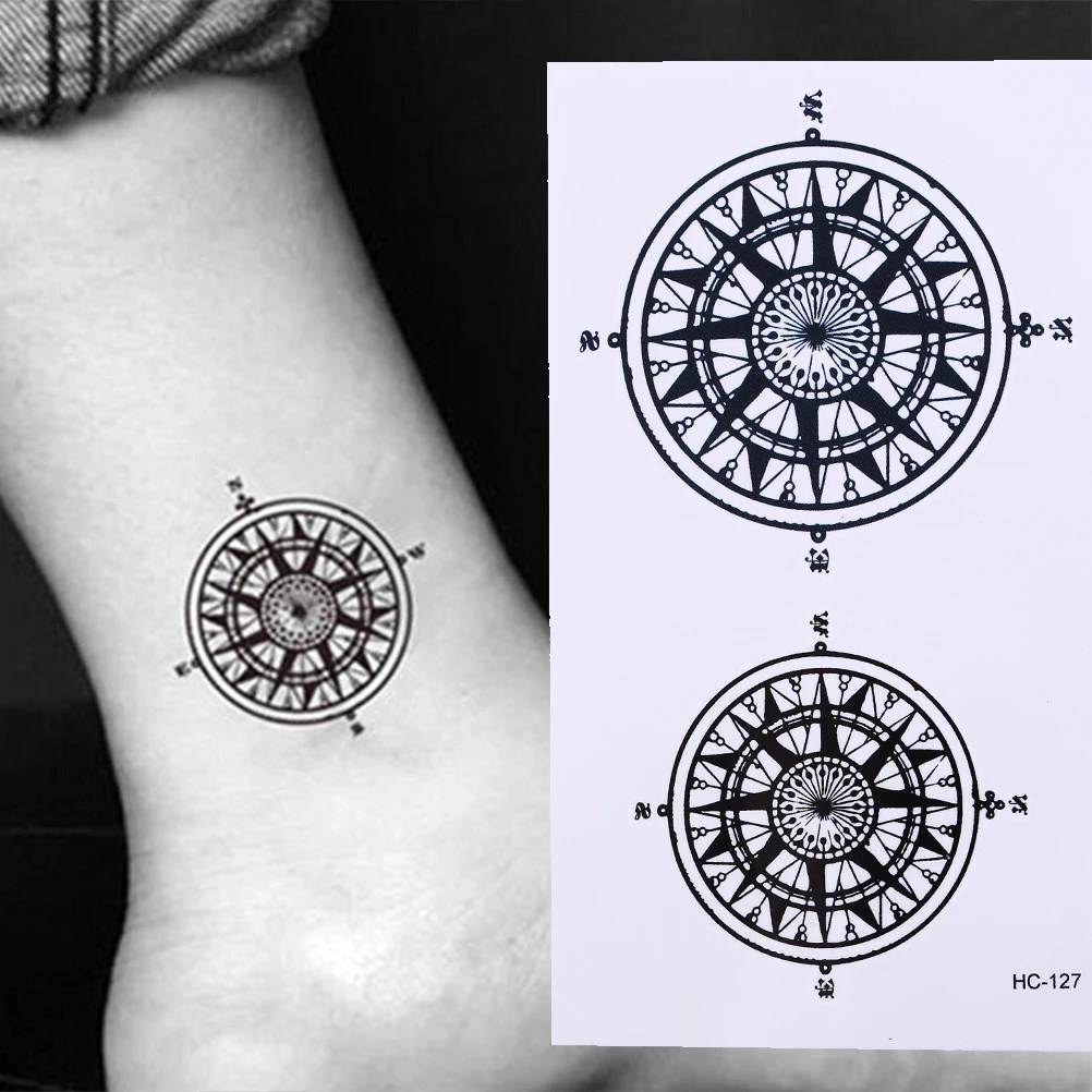 

Black Butler Contract Symbol Compass Tatto Stickers Flash Tatoo Fake Tattoos For Men Women Waterproof Temporary Tattoo Sticker