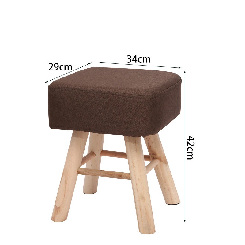 Твердый деревянный обувь стул высокие стол и стулья квадратный табурет круглая табуретка оригинальность макияж туалетный стул бытовой - Цвет: a6