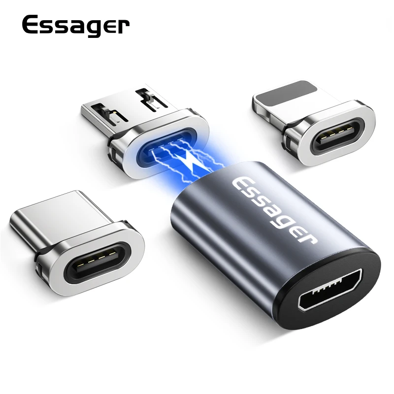 Магнитный Micro USB адаптер Essager для iPhone Samsung Xiaomi разъем типа C|Кабели мобильных