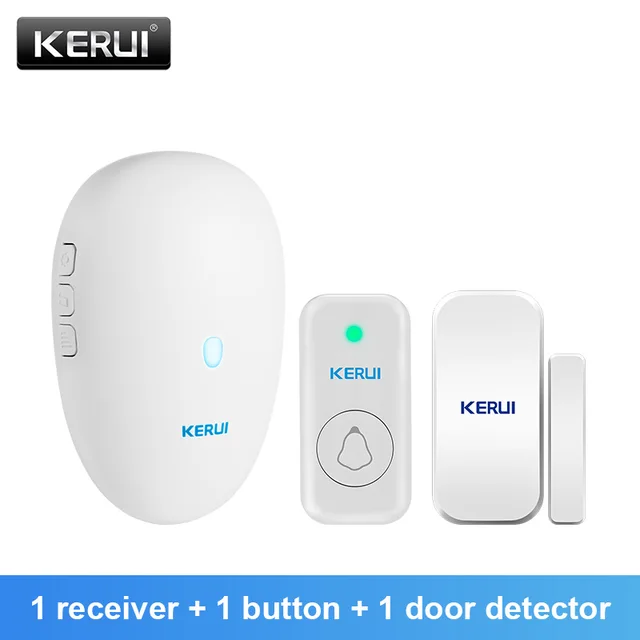 KERUI M521 Outdoor Wireless Doorbell Smart Home Security Welcome Chime Kit Door Bell Alarm LED Light Outdoor Button Battery kit 5
