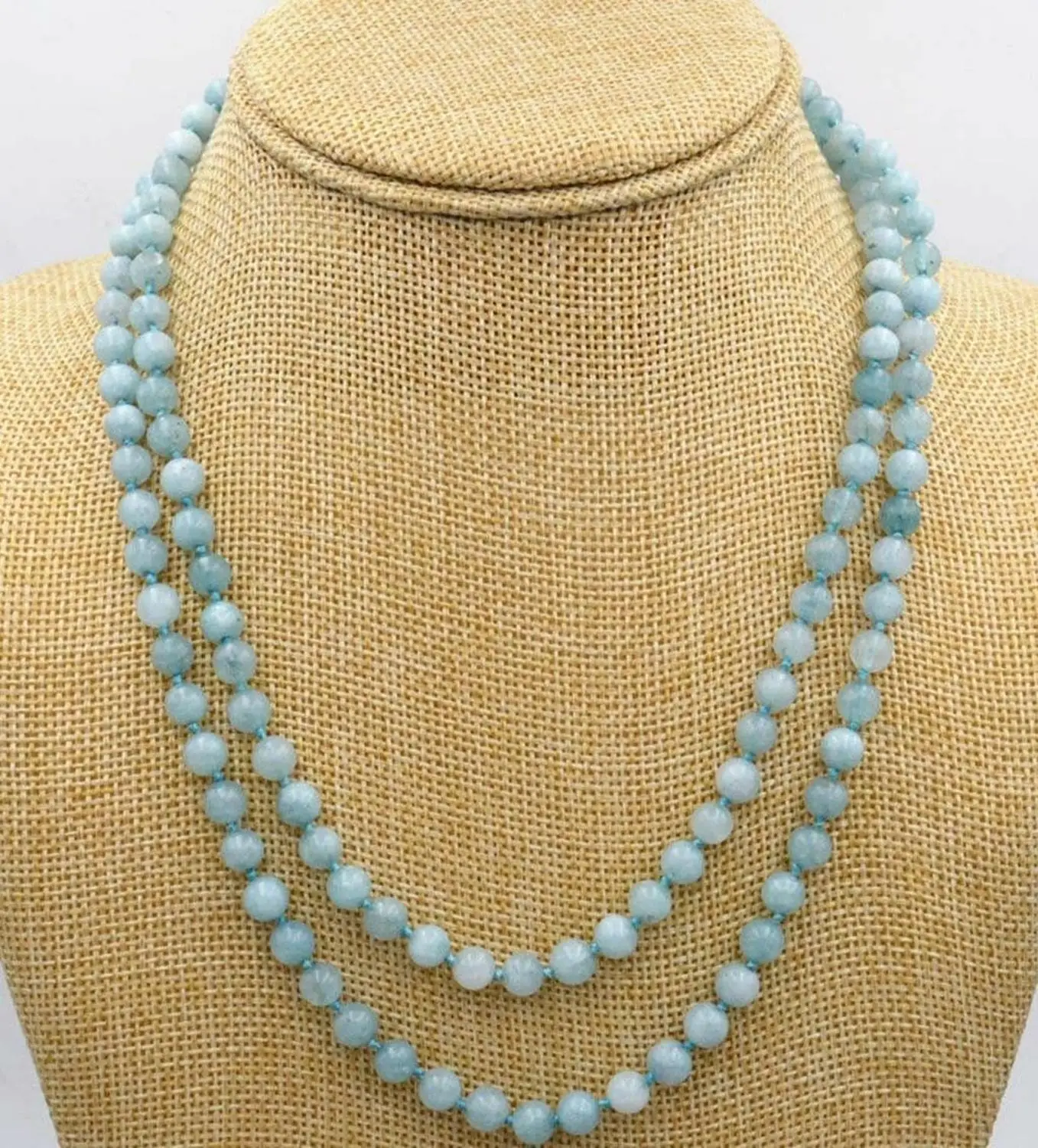 Beautiful Charming 6MM Brazilian aquamarine gems round beads necklace 36AAA