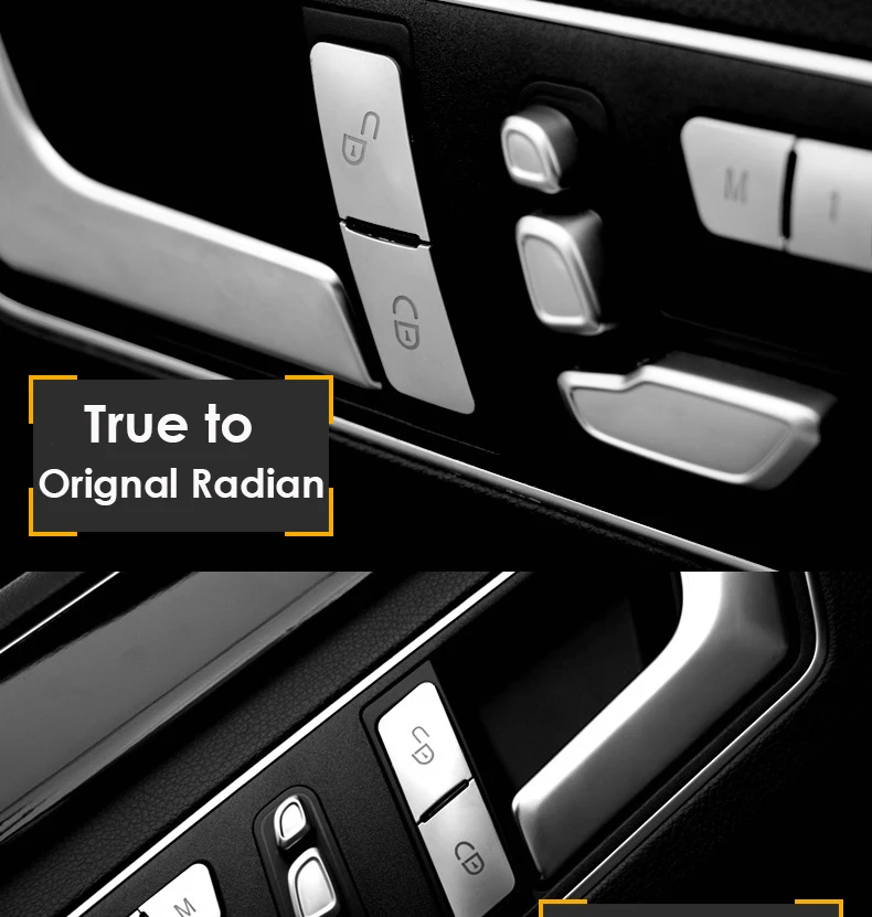 Car Seat Adjust Button Cover Sticker for Mercedes Benz A B C E Class W204 W212 GLA X156 CLA C117 GLE W166 ML GL GLS (3)