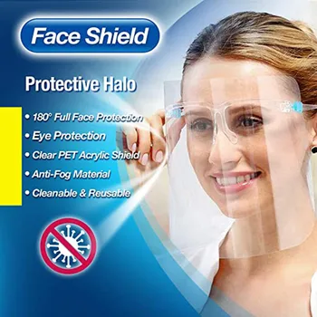 

21X28CM 10pcs/lot Women Face Shield Outdoor Anti-fog Riding Protect Eyes Clear Face Cover Transparent Washable Mask A50