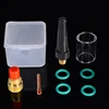 8Pcs #10 Pyrex Glass Cup + 2.4mm Collets Body Gas Lens with O-rings Kit For WP-9/20/25 3/32