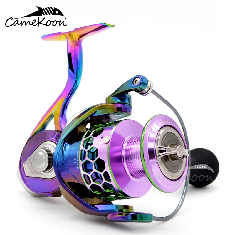 CAMEKOON 1000-6000 Colorful Spinning Fishing Reel with Aluminium Frame 20kg  Max Drag for Saltwater or Freshwater Surf Fishing