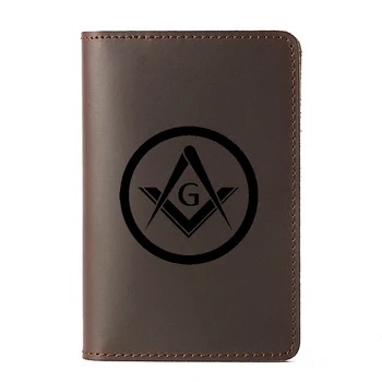 

Free and Accepted Masons Passport Wallet Travel Card Holder Purse Case Genuine leather Freemasonry Passport Holder