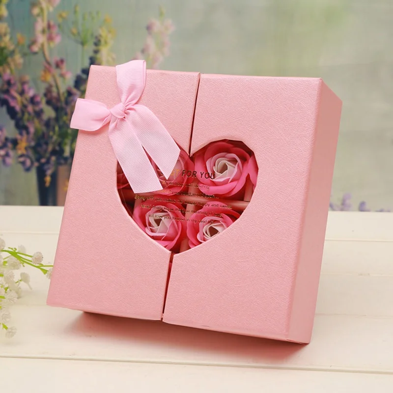 

Bath Body Soap Gift For Valentine's Day/16Pcs Scented Rose Flower Petal Bouquet Gift Box Wedding Party Favor
