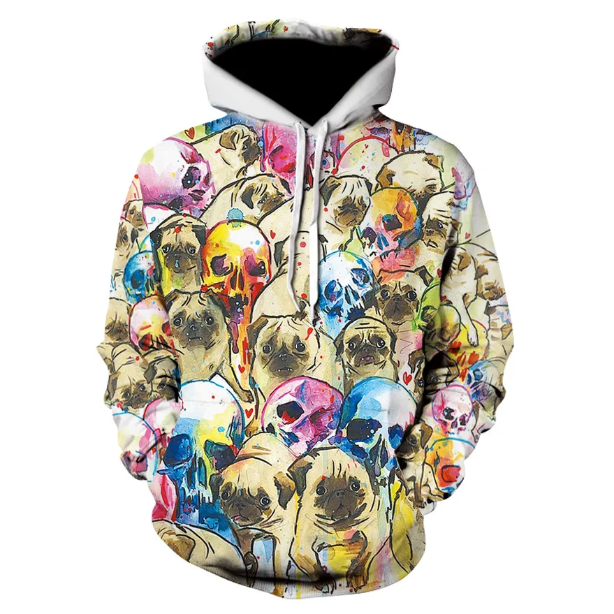 

New Design Fashion Men's Hoodies Autumn Winter Cool 3D Skull Print Hoodies Men Tops Homme Hoodies, Big Sizes S-6XL
