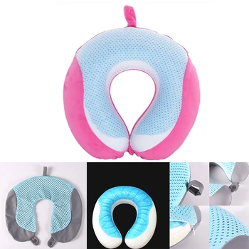 

New memory foam neck pillow with cool gelatin Car Neck Protection Slow rebound memory foam Pillows travel U-shaped pillow neck