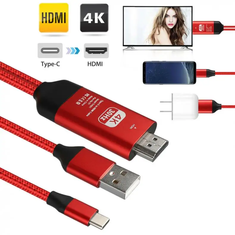 2 M/6.6Ft 30HZ TypeC к HDMI HDTV 4K кабель адаптер подходит для samsung Galaxy S10/S9/Note 9