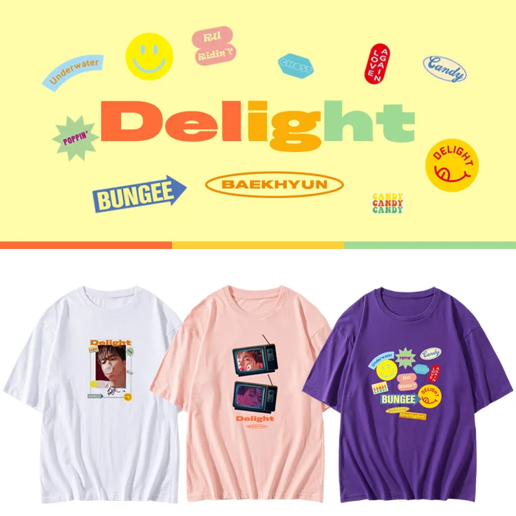 Футболка женская в Корейском стиле уличная одежда футболки K POPO KPOP EXO BAEKHYUN