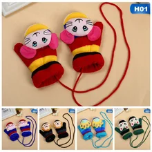 Теплые детские перчатки с милым кроликом и обезьянкой из мультфильма зимние детские перчатки для детей от 2 до 5 лет, перчатки для девочек мальчиков