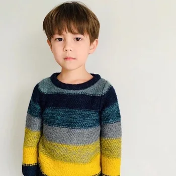 

2020 Presell October 30th Autumn Winter Boys Sweater Alpaca Wool Sweater Gradient Ramp Pullover Kids Boys Sweaters