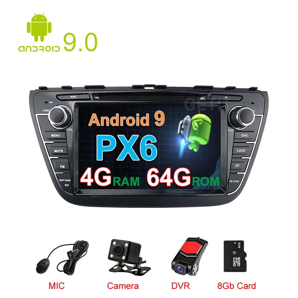 PX6 Автомобильный DVD стерео Мультимедиа Радио Android 9 для Suzuki SX4 S Cross