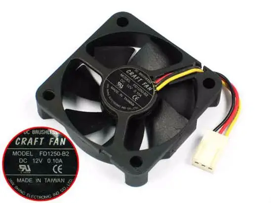 Emacro для фанатов рукоделия FD1250-B2 DC 12V 0.10A 50x50x10 мм 3-Провода Сервер вентилятор охлаждения