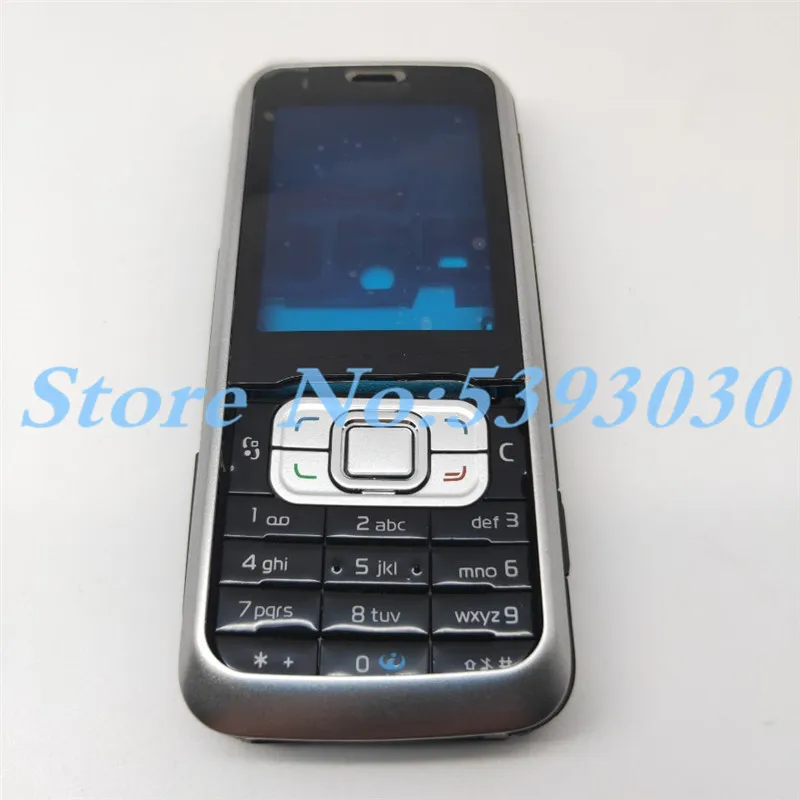 Чехол для телефона Nokia 6120 6120C+ клавиатура+ задняя крышка батареи с логотипом - Цвет: English Black