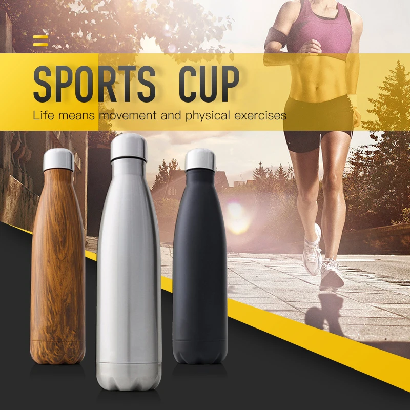 350/500/750/1000ml Double-wall Insulated Vacuum Flask Stainless Steel Heat Thermos For Sport Water Bottles Portable Thermoses