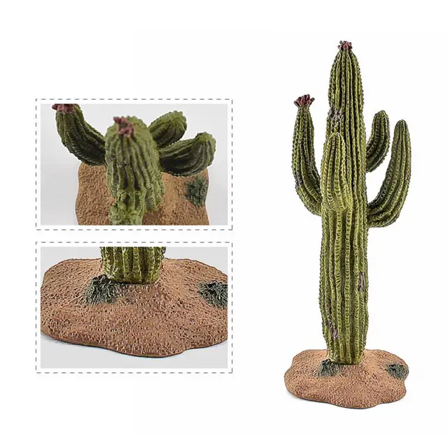 Simulated 3D Mini Cactus Ornament DIY Craft PVC Exquisite Miniature Cactus Decor Children's Educational Ornaments for Desk 6