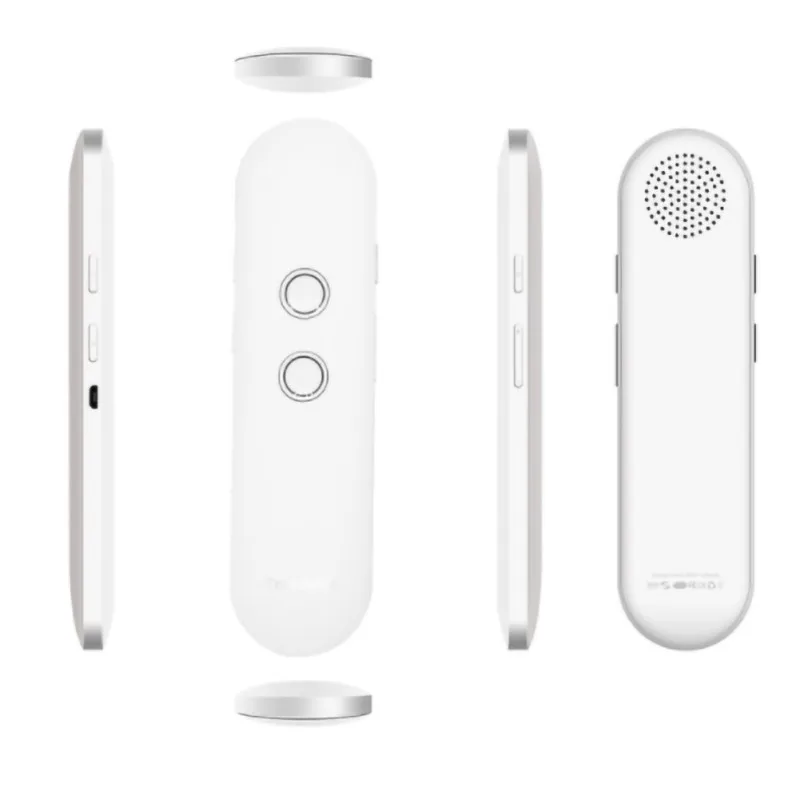 Двухсторонний легкий Транс умный голосовой переводчик портативный Bluetooth 5,0 42 language s - Цвет: White