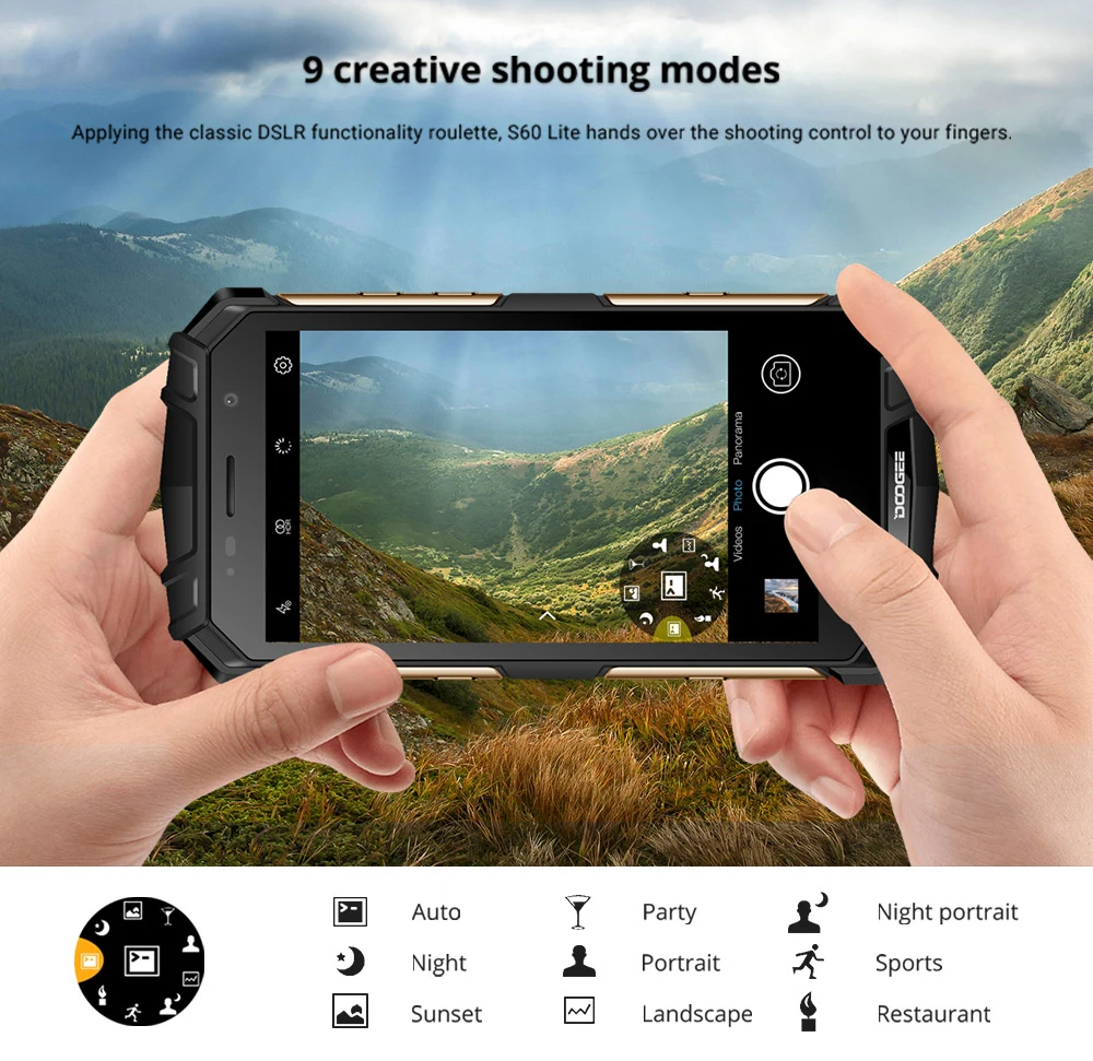 DOOGEE S60 Lite IP68 Rugged Wireless Charge 4GB 32GB 5580mAh 12V2A Quick Charge Octa Core 5.2'' FHD
