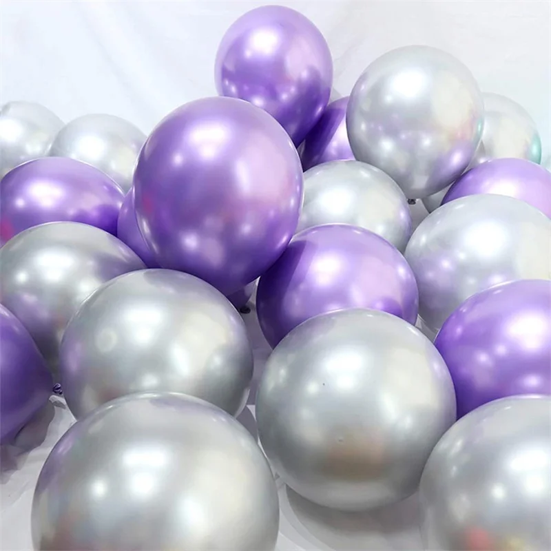 20pcs10inch Гладкий Металлический воздушный шар из гранулированного латекса толстого хромированного металла цвета 2,2 г розовый белый надувные шарики на день рождения вечерние - Цвет: as picture