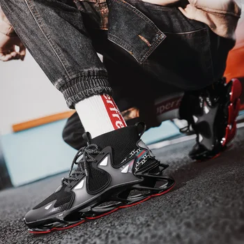 

Men's ClunkySneaker Dorky Dad Shoes Winter Luminous Blade Sole Elastic Lace-up Casual Shoes Mid-calf Shoes Men's ShoesTide Shoes