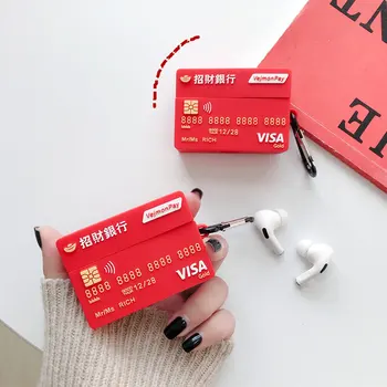 

Earphone case protective cover headset case credit card looks miss rich bank happiness SOFT Silicone case For airpods pro