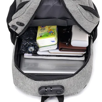 

Hot Selling Customizable Logo Lightweight Large Capacity Anti-Theft Password Lock USB Charging Business Men Backpack