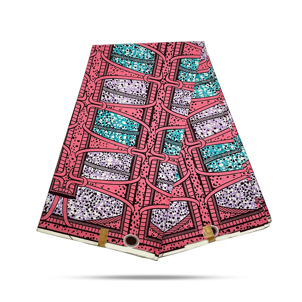 

2020 newest original wax fabric African style fabric for women dress tissue 100% soft cotton best quality Ghana wax 6 yards