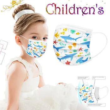 

Children Kids Disposable Face Masks 3 Layer Anti-Dust Pollution Masks Non-woven Dustproof Cartoon Printed Mask mascarillas