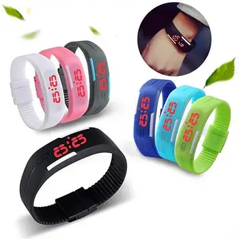 

Men Women Fashion Silicone Red LED Sports Bracelet Touch Digital Wrist Watch Electronics Military Watch Relojes moda feminina