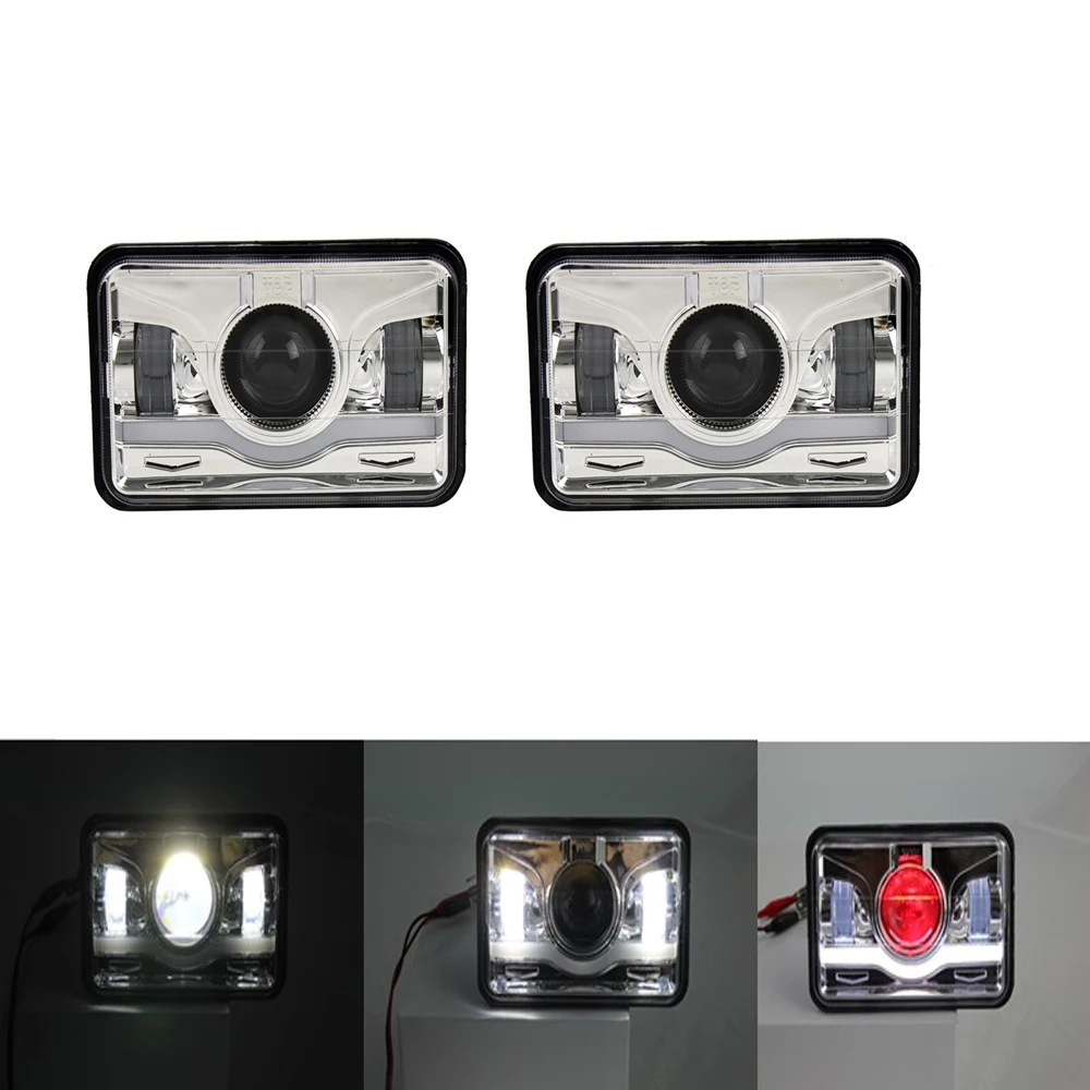 4X6 Square Led Headlights 6000K with Daytime Running Lights High Low Beam Replacement for Jeep Wrangler turck | Автомобили и