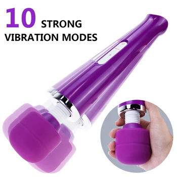 Man nuo 10 Speed Ultra Powerful Big Vibrator Body Massager AV Stick G-spot Stimulator Sex Product Sex Toy for Women USB Charging 2