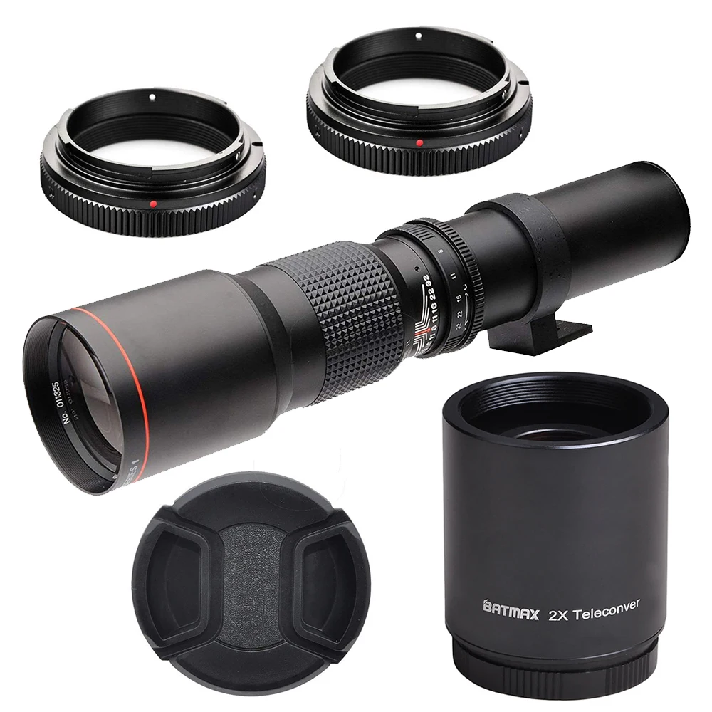 Телеобъектив 500 мм/1000 мм f/8 для Canon EOS Rebel T3 T3i T4i T5 T5i T6 T6i T6s T7i SLR Nikon DSLR|Объективы