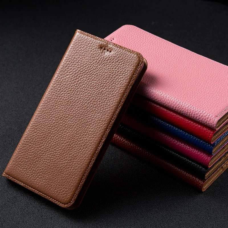 Case for Samsung Galaxy A30S A50S A70S Litchi Genuine Leather Flip Stand Cover A10S A20S Phone cases | Мобильные телефоны и