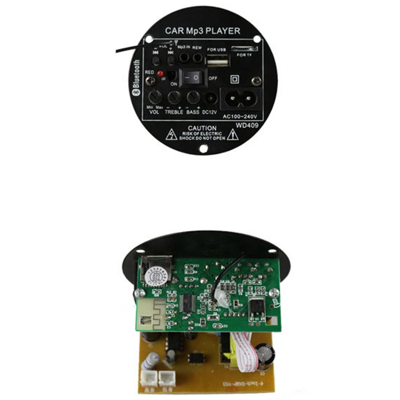 20 Вт Bluetooth Мощность Плата усилителя 12V 220V подойдет как для повседневной носки, так сабвуфер усилитель Поддержка Tf Usb Fm 4 дюймов НЧ-динамик Высокочастотный динамик Diy штепсельная вилка стандарта США