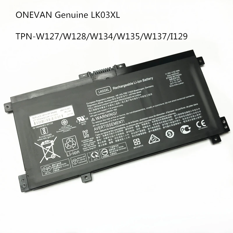 ONEVAN Подлинная LK03XL батарея для ноутбука HP x360 кабриолет пк 15 17 HSTNN-UB7I TPN-W127 W128 LK03055XL