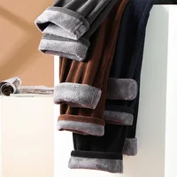 Winter Men's Fleece Corduroy Pants Business Fashion Classic Style Thick Warm Stretch Trousers Male Brand Clothing 2