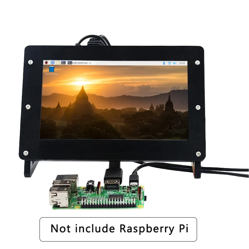 7 дюймов Raspberry Pi 4 ЖК-дисплей 1024*600 TFT экран+ акриловый держатель+ плата привода для Raspberry Pi 3 Model B+/B для Orange Pi