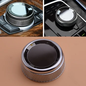 

Car Plastic Silver Crystal Style Interior Multi Media Control Knob Button Cap Cover Trim Fit For BMW 1 3 5 Series F10 F20 F30