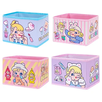 

Household Fairy Girl Sweet Storage Box Purple Pink Blue For Kids Girls Room Storage Boxes Cute Cartoon Home Storage Accessories