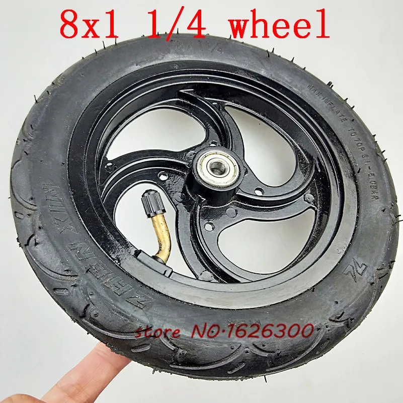 

8x1 1/4 tyre 32mm Width Inflated Tube With Aluminium Alloy Hub for Kickscooter Scooter Wheel Size Wheel 8" Pneumatic Wheel