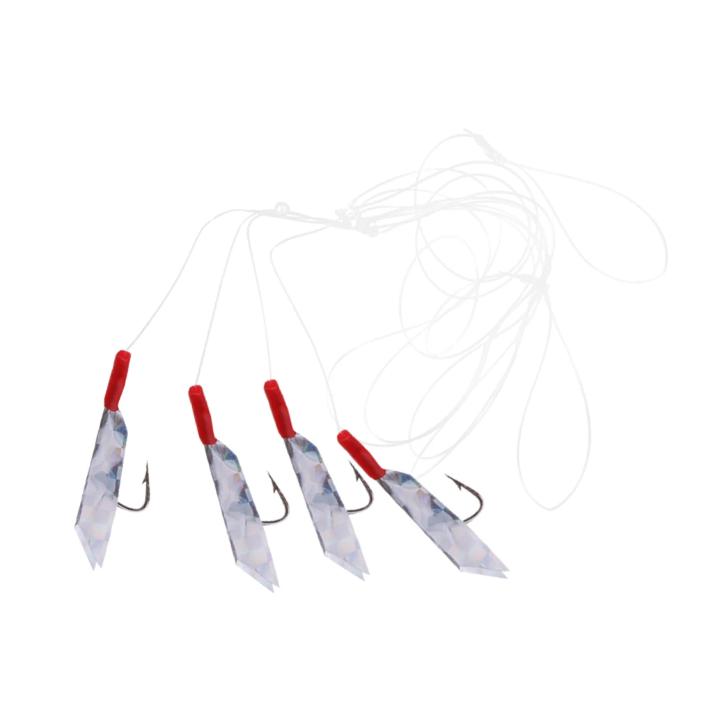 Искусственная приманка 4 крючка снасть для морской рыбалки перья