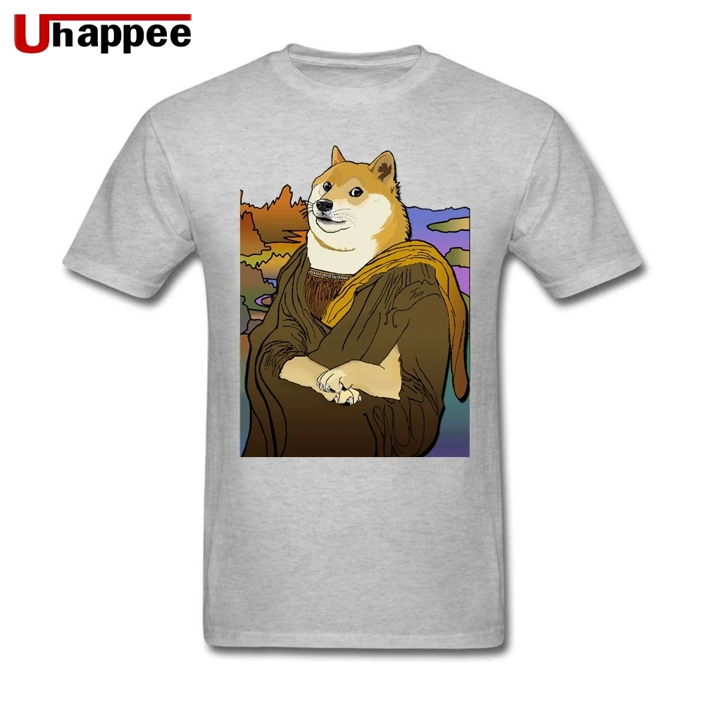 Skup Vintage patrząc niesamowite śmieszne Mona Lisa japoński nie daje fotografom czasu na zdjęcia Doge koszulki z krótkim rękawem mężczyźni wielka brytania z krótkim rękawem marki panowie! Tshirt wysoki rozmiar