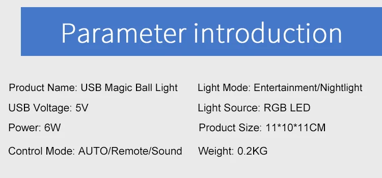 WUZSTAR светодиодный дискошар RGB мини красочные ночные огни Вечерние Декорации диджея световой эффект для домашнего фестиваля