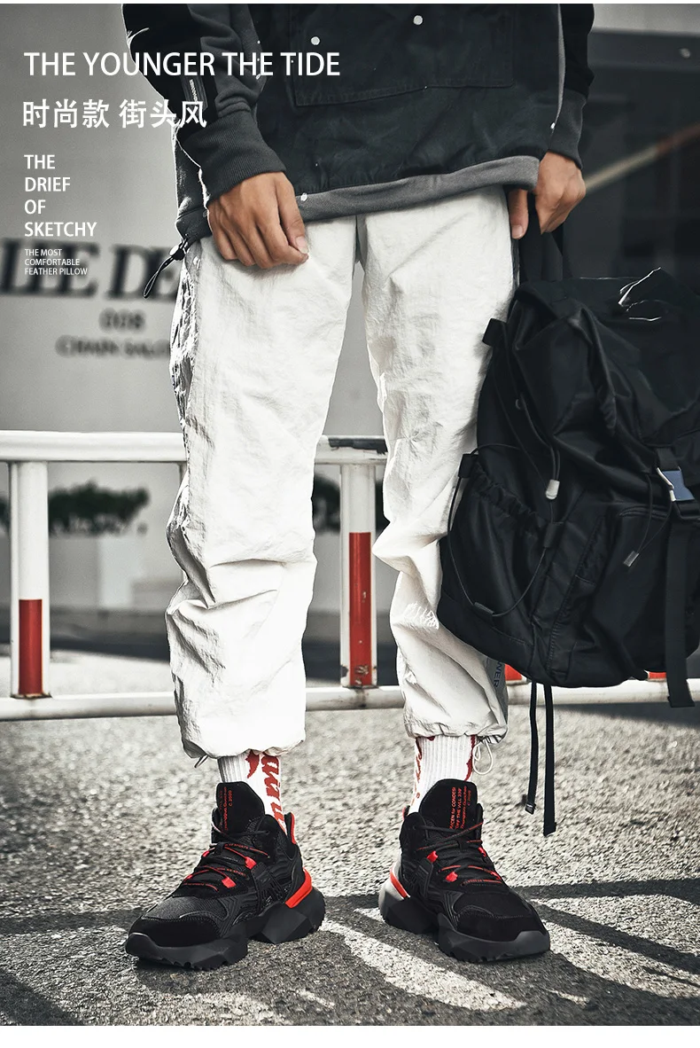 Хип-хоп танцевальные уличные кроссовки на толстой подошве; мужская повседневная обувь из сетчатого материала; мужские белые модные теннисные кроссовки; Masculino Adulto