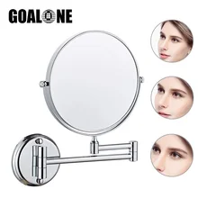 8 Inch Wall Mount Makeup Mirror 3X/5X/7X/10X Magnification Vanity Swivel Extendable Two-Sided Mirrors for Bedroom Bathroom Hotel 6 inch 3x magnifying round wall make up mirror two sided retractable bathroom mirror 360 degree swivel makeup mirror