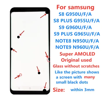 

Screen assembly For Samsung S8 S8PLUS S9 S9PLUS NOTE8 NOTE9 s8+s9+ lcd touch display Original Super AMOLED display touch screen